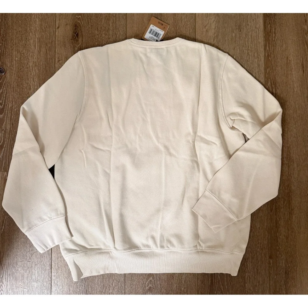 The North Face Garment Dye Crew Neck Sweatshirt Men's XL Cream Fleece NWT